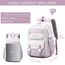 KESUDE Schulrucksack Mädchen Teenager Rucksack Schule, Schultasche Jungen Multi-Tasche Wasserdicht Schulranzen Rucksack Daypacks Groß Backpack für Mädchen Damen School Bag, Weiß Schwarz