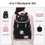 Schulrucksack Mädchen Teenager Schulranzen Laptop Rucksäcke Damen Daypack Kinderrucksack für Schule Kinder Jungen Groß Schultaschen-Set Federmäppchen 3 5-8 Klasse 9-17 Jahre Tasche Wasserdicht Rosa