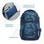coocazoo Schulrucksack Mate „Geometric Sky”, grau-blau, ergonomischer & anpassbarer Tornister, höhen- & größenverstellbar, mit Brustgurt & Hüftgurt, ab der 3. Klasse