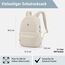 AUDETIC Schulrucksack Mädchen und Jungen Teenager Beige - Flex - Rucksack Damen & Herren mit 16 Zoll Laptop Fach für Schule & Freizeit - Wasserabweisend