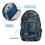 coocazoo Schulrucksack Mate „Blue Craft”,schwarz-blau, ergonomischer & anpassbarer Tornister, höhen- & größenverstellbar, mit Brustgurt & Hüftgurt, ab der 3. Klasse