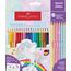 Faber-Castell 201543 - Buntstifte Set Einhorn, 24-teilig, bruchsicher, inkl. 6 Sparkle Pastellstifte und Einhorn Sticker