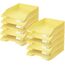 HAN 1027 Briefablage Klassik, Schreibtisch Organizer, Bürobedarf, Ablagefächer, Büromaterial, Briefkorb, Dokumentenablage, bis Format A4/C4 (Klassisch, Modern, Pastellgelb, 10 Briefablagen)