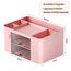 PAMIYO Schreibtisch Organizer 7 Fächer Plastik Büro Organizer, Multifunktionaler Stiftehalter Schreibtisch mit Schublade,Tisch Organizer aus Kunststoff, Stifteköcher für Büro Zuhause Schule (Rosa)