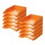 HAN Briefablage KLASSIK, 10 STÜCK Schreibtisch Organizer, Bürobedarf, Ablagefächer, Büromaterial, Briefkorb, Dokumentenablage, bis Format A4/C4, 1027-X-51, orange