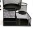 Leviatan Schreibtisch Organizer | Stiftehalter Schreibtisch Stifteköcher Tisch-Organizer aus Metall | Büroablage mit Zettelhalter Mesh | 205x103x98mm Schwarz
