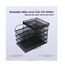 ideallife Stapelbare Briefablage aus Metall, Schwarz Schreibtisch Organizer mit 4 Dokumentenablage und 2 Stiftehalter, Mesh Schreibtischablage für A4 Dokument, Büroablage, Postkörbe