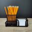 Leviatan Schreibtisch Organizer | Stiftehalter Schreibtisch Stifteköcher Tisch-Organizer aus Metall | Büroablage mit Zettelhalter Mesh | 205x103x98mm Schwarz