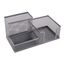 Leviatan Leviatan Schreibtisch Organizer | Stiftehalter Schreibtisch Stifteköcher Tisch-Organizer aus Metall | Büroablage mit Zettelhalter Mesh | 205x103x98mm silberfarben