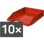 HAN 1027 Briefablage Klassik, Schreibtisch Organizer, Bürobedarf, Ablagefächer, Büromaterial, Briefkorb, Dokumentenablage, bis Format A4/C4 (Klassisch, Rot, 10 Briefablagen)