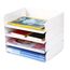 4-stöckige Ablagekorb für A4, Dokumentenablage aus PET Kunststoff, Briefkorb, Briefablage Organizer(4pcs, Weiß)