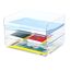 3-stöckige Ablagekorb für A4, Dokumentenablage aus PET Kunststoff, Briefkorb, Briefablage Organizer(3pcs, Transparent)