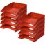 HAN 1027 Briefablage Klassik, Schreibtisch Organizer, Bürobedarf, Ablagefächer, Büromaterial, Briefkorb, Dokumentenablage, bis Format A4/C4 (Klassisch, Rot, 10 Briefablagen)
