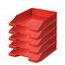 HAN 1027 Briefablage Klassik, Schreibtisch Organizer, Bürobedarf, Ablagefächer, Büromaterial, Briefkorb, Dokumentenablage, bis Format A4/C4 (Klassisch, Rot, 10 Briefablagen)
