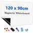 JOMUSAGA Whiteboard Folie, 120 x 90 cm, magnetisch selbstklebende Weißwandtafel Folie, Whiteboard Sticker DIY, inklusive Marker, Schwamm und Magnete, für Schule, Büro und Zuhause