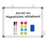 DOLLAR BOSS Whiteboard Magnetisch, Doppelseitiges Whiteboard Klein 30X40CM Magnettafel A3 Magnetpinnwand mit 2 Stifte, 8 Magnete and 1 White board Radiergummi, aufhängen, keine Bohrung