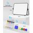 Nicpro Trockenlöschung Kleines Whiteboard A3 mit Ständer, Doppelseitiges Magnetische Desktop Schreibtafel mit 8 Stiften, 4 Magnet, Schwamm, für Studenten, Klassenzimmer, Büro(30 x 40 cm)