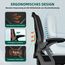 Airchros Bürostuhl Ergonomisch,Schreibtischstuhl mit Hochklappbaren Armlehnen,Einstellbare Lendenstütze,Höhenverstellbarer Chefsessel Drehstuhl,Netzstuhl mit Wippfunktion bis 125°,Schwarz