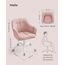 SONGMICS Homeoffice Stuhl, Drehstuhl, Schreibtischstuhl, höhenverstellbar, bis 110 kg belastbar, atmungsaktiver Stoff, für Arbeitszimmer, Schlafzimmer, rosa OBG019P01