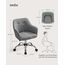 SONGMICS Homeoffice Stuhl, Drehstuhl, Schreibtischstuhl, höhenverstellbar, bis 110 kg belastbar, atmungsaktiver Stoff, für Arbeitszimmer, Schlafzimmer, grau OBG019G01