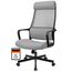 MELOKEA Schreibtischstuhl, Bürostuhl Ergonomisch, Drehstuhl Wippfunktion mit Verstellbare Kopfstütze | Armlehne | Höhenverstellung | Hoher Rückenschonend, EN 1335 Chair, Chefsessel, Grau