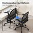 naspaluro Bürostuhl, Ergonomischer Schreibtischstuhl mit Atmungsaktiv Netzbespannung, Hochklappbare Armlehnen, Höhenverstellbarer, Computerstuhl, Leichter Stuhl, 360° Drehstuhl, Dunkelgrau
