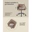 SONGMICS Homeoffice Stuhl, Drehstuhl, Schreibtischstuhl, höhenverstellbar, bis 110 kg belastbar, atmungsaktiver Stoff, für Arbeitszimmer, Schlafzimmer, braun OBG019K01