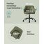 SONGMICS Homeoffice Stuhl, Drehstuhl, Schreibtischstuhl, höhenverstellbar, bis 110 kg belastbar, atmungsaktiver Stoff, für Arbeitszimmer, Schlafzimmer, grün OBG019C01