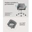 SONGMICS Homeoffice Stuhl, Drehstuhl, Schreibtischstuhl, höhenverstellbar, bis 110 kg belastbar, atmungsaktiver Stoff, für Arbeitszimmer, Schlafzimmer, grau OBG019G01
