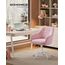 SONGMICS Homeoffice Stuhl, Drehstuhl, Schreibtischstuhl, höhenverstellbar, bis 110 kg belastbar, Samt, für Arbeitszimmer, Schlafzimmer, pastellrosa OBG019P02