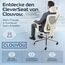 CLOUVOU CleverSeat Bürostuhl Ergonomisch [TESTSIEGER] Schreibtischstuhl 100% individuell einstellbar | Büro Stuhl & Gaming Stuhl | Computerstuhl Home Office Chair Ergonomic | Drehstuhl 150 kg