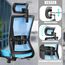 KESSER® Bürostuhl Ergonomisch mit verstellbaren Armlehnen | Drehstuhl mit Lendenwirbelstütze Rückenschonend | Schreibtischstuhl mit Kopfstütze | Office Chair Wippfunktion bis 125° mit 5X Gummirollen