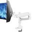 Monitor Halterung 1 Monitore für 17-57 Zoll Flach & Curved Bildschirm, Gasfeder Monitore Tischhalterung Höhenverstellbar Neigbar Schwenkbar, Gewichtskapazität 2-20 kg pro Arm,weiß