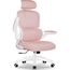 Aiidoits Bürostuhl, Ergonomischer Bürostuhl mit Verstellbarer Kopfstütze, Klappbaren Armlehnen und Lendenwirbelstütze, Wippfunktion bis 135°, Rosa