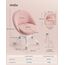 SONGMICS Homeoffice-Stuhl, Schminkstuhl aus Fleece, Schreibtischstuhl, Schaumstoffpolsterung, höhenverstellbar, für Arbeitszimmer, Schlafzimmer, pastellrosa OBG020R03