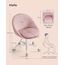 SONGMICS Homeoffice Stuhl, Schminkstuhl aus Samt, Schreibtischstuhl, Schaumstoffpolsterung, höhenverstellbar, für Arbeitszimmer, Schlafzimmer, pastellrosa OBG020R02