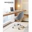 SONGMICS Homeoffice Stuhl, Schminkstuhl aus Baumwoll-Leinen-Mischgewebe, Schreibtischstuhl, Schaumstoffpolsterung, höhenverstellbar, für Arbeitszimmer, Schlafzimmer, Taubengrau OBG020G01