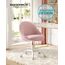 SONGMICS Homeoffice-Stuhl, Schminkstuhl aus Fleece, Schreibtischstuhl, Schaumstoffpolsterung, höhenverstellbar, für Arbeitszimmer, Schlafzimmer, pastellrosa OBG020R03