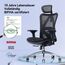SIHOO M57 Ergonomischer Bürostuhl, Chefsessel mit 3D verstellbare Armlehne und Lendenwirbelstütze, Hautfreundliche Netz-Hochlehne, Schreibtischstuhl bis 150kg/330LB Belastbar(schwarz)