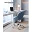 SONGMICS Homeoffice Stuhl, Schminkstuhl aus Baumwoll-Leinen-Mischgewebe, Schreibtischstuhl, Schaumstoffpolsterung, höhenverstellbar, für Arbeitszimmer, Schlafzimmer, blassblau OBG020Q01