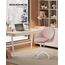 SONGMICS Homeoffice Stuhl, Schminkstuhl aus Samt, Schreibtischstuhl, Schaumstoffpolsterung, höhenverstellbar, für Arbeitszimmer, Schlafzimmer, pastellrosa OBG020R02