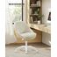 SONGMICS Homeoffice-Stuhl, Schminkstuhl mit Samt-Vorderseite, Schreibtischstuhl, Schaumstoffpolsterung, höhenverstellbar, für Arbeitszimmer, Schlafzimmer, cremeweiß OBG020WD01