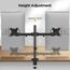 KOORUI Monitor Halterung 2 Monitore für 13-27 Zoll Bildschirm bis 10 kg, Dual Arm Monitor Stand Tischhalterung Höhenverstellbar Drehungbar Neigbar, VESA 75x75/100x100mm