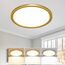 slochi Deckenlampe LED Deckenleuchte Flach 18W, Ø22CM, 3Farben 3000K/4000K/6500K, IP44 Badlampe, 1800LM Modern LED Lampe Decke Küchenlampe für küche Badezimmer Schlafzimmer Wohnzimmer, Golden