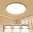 slochi Deckenlampe LED Deckenleuchte Flach 18W, Ø22CM, 3Farben 3000K/4000K/6500K, IP44 Badlampe, 1800LM Modern LED Lampe Decke Küchenlampe für küche Badezimmer Schlafzimmer Wohnzimmer, Wooden