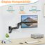 ELIVED Monitor Wandhalterung für 13-32" Bildschirme bis zu 9kg, VESA 75/100mm, Gasdruckfeder PC Monitor Hatlerung Wand, 180° Schwenkbar, 360° Drehbar, Höhenverstellbar Monitorhalterung EV023A