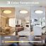 slochi LED Deckenleuchte Flach 24W 2800LM, 3Farben - 3000K/4000K/6500K, Ø30CM Deckenlampe IP54 Wasserfest Rund Badlampe, LED Lampen für küche Badezimmer Schlafzimmer Flur Wohnzimmer, 4Stück Wooden