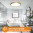 slochi LED Deckenleuchte Flach 24W 2800LM, 3Farben - 3000K/4000K/6500K, Ø30CM Deckenlampe IP54 Wasserfest Rund Badlampe, Modern LED Lampen für küche Badezimmer Schlafzimmer Flur Wohnzimmer, Golden
