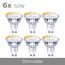Philips LED Classic GU10 Lampen Warm Glow 6-er Pack (50 W), dimmbare Reflektor LED Spots mit warmweißem Licht, energiesparende Lampen mit langer Nutzlebensdauer, Warmglow Dimmbar
