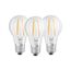 Osram LED Base Classic A Lampe, in Kolbenform mit E27-Sockel, nicht dimmbar, Ersetzt 6W=60 Watt, Filamentstil Klar, Kaltweiß - 4000 Kelvin, 3er-Pack